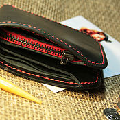 Сумки и аксессуары handmade. Livemaster - original item Leather wallet with a coin holder with a zipper. Handmade.