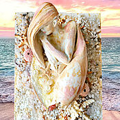 Картины и панно handmade. Livemaster - original item Sculpture painting wall art Ocean Goddess. Pearl, shells, rose quartz. Handmade.