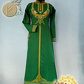 Русский стиль handmade. Livemaster - original item Linen Dress Golden Magura. Handmade.