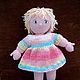 Вязаная кукла блондинка в розово-голубом платье, Мягкие игрушки, Чебоксары,  Фото №1