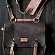 Leather men's messenger bag (size S) chocolate, over the shoulder, Men\'s bag, St. Petersburg,  Фото №1