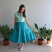 The floor-length skirt in the style boho
