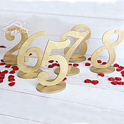 Свадебный салон handmade. Livemaster - original item Gold table numbers (numbering of tables for a wedding). Handmade.