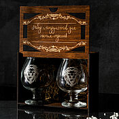 Посуда handmade. Livemaster - original item A set of engraved glasses in a gift box PKS9. Handmade.