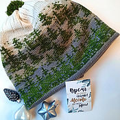 Аксессуары handmade. Livemaster - original item Winter hat Christmas trees are green. Handmade.