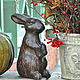 Статуэтка Кролик из бетона под чугун садовый декор. Статуэтки. A Z O V   G A R D E N. Интернет-магазин Ярмарка Мастеров.  Фото №2