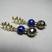Украшения handmade. Livemaster - original item Earrings lapis lazuli and pyrite 