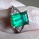 The white gold ring with emerald, Rings, Tel Aviv,  Фото №1