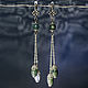 Long earrings with moss agate. Earrings. martynko (designvsego). Online shopping on My Livemaster.  Фото №2