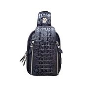 Сумки и аксессуары handmade. Livemaster - original item Crossbody bag made of genuine crocodile leather in black!. Handmade.