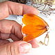Bright Pendant with Real Orange Crocus Petals Gold Spring. Pendants. WonderLand. My Livemaster. Фото №4