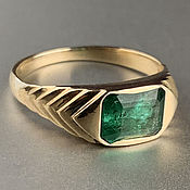 Men's ring with natural Emerald (2,39 ct) handmade