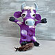 Бибабо: Фиолетовая корова. Кукольный театр. Валяные радости: Аксессуары. Интернет-магазин Ярмарка Мастеров.  Фото №2
