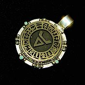 Украшения handmade. Livemaster - original item The amulet is the Seal of Veles .Shungite,beryllium,silver,gold. Handmade.