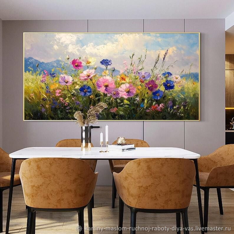 Красивые картины природы Картина цветы на холсте Картина пейзаж маслом ...