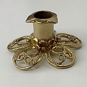 Для дома и интерьера handmade. Livemaster - original item Brass candle holder for thin candle. Silver plated.. Handmade.