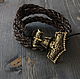 leather bracelet with Thor's hammer bracelet Viking. Bead bracelet. MintTiger. Online shopping on My Livemaster.  Фото №2