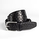 Python leather belt Black, width 3,9 cm. Straps. Two Starlings. Online shopping on My Livemaster.  Фото №2