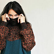 Одежда handmade. Livemaster - original item Merino Women`s Oversize Knitted Sweater. Wool Tweed jacket. Handmade.