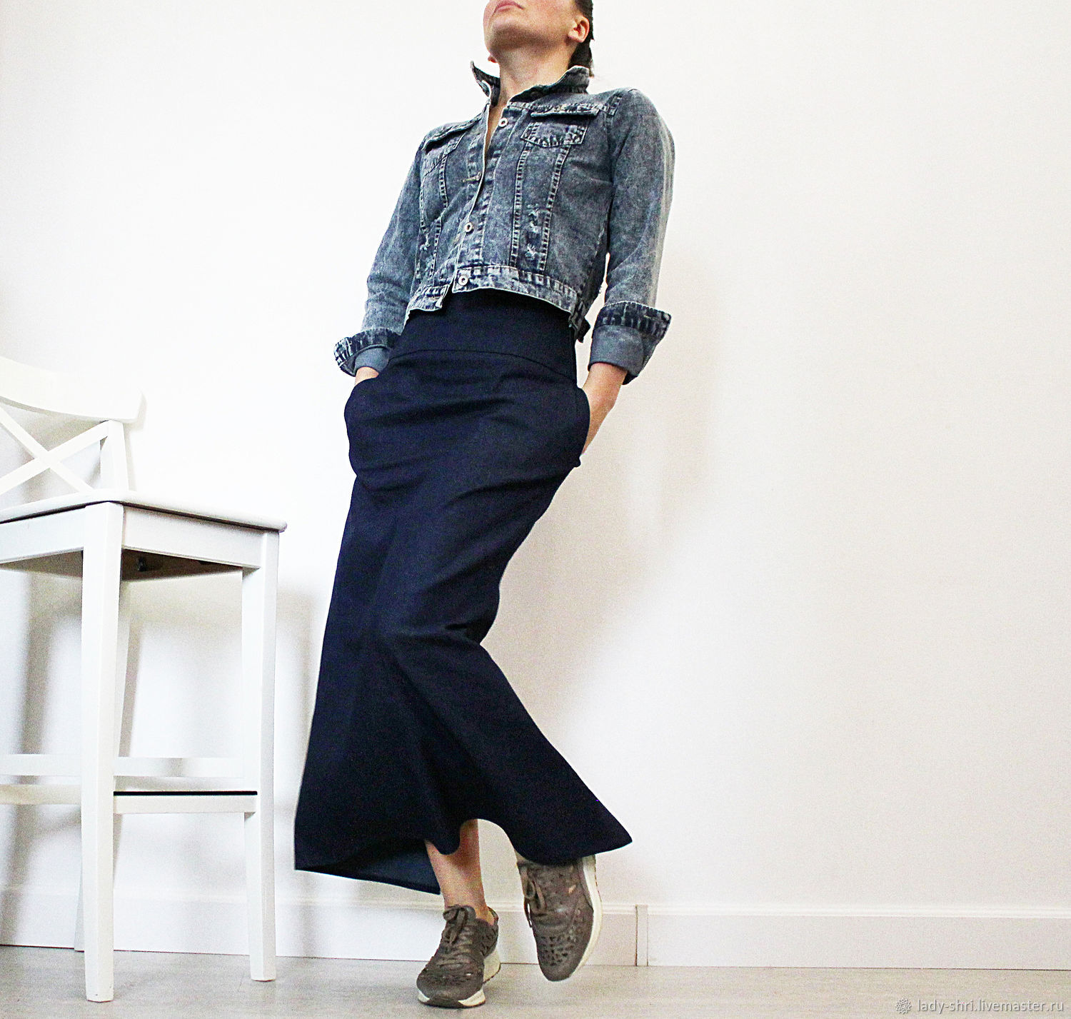 Юбки: Длинная джинсовая юбка карандаш в пол цвет деним в интернет-магазинеЯрмарка Мастеров по цене 8980 ₽ – LN7IWRU