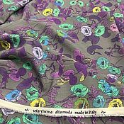 Материалы для творчества handmade. Livemaster - original item Fabric: Silk with Viscose Flowers. Handmade.