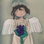 Картины и панно handmade. Livemaster - original item Miniature: Violet angel.. Handmade.