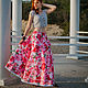 Boho long skirt 'may rose'. Skirts. Kupava - ethno/boho. My Livemaster. Фото №6