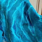 Аксессуары handmade. Livemaster - original item Felted Silk Double-sided Stole Sea. Handmade.
