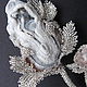 Order Beaded brooch with agate "Silver flowers". Elena Karaseva Bead Exclusive. Livemaster. . Brooches Фото №3