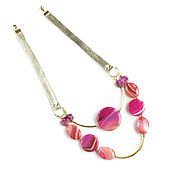 Украшения handmade. Livemaster - original item Necklace made of leather and agates, necklace made of natural stones. Handmade.