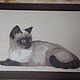 The embroidered picture the Siamky cat