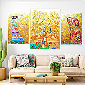 Картины и панно handmade. Livemaster - original item Modular golden bright picture Tree of Life. Gustav Klimt. Handmade.