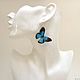 Transparent Butterfly Earrings Blue Black Butterfly Epoxy Resin Boho. Earrings. WonderLand. My Livemaster. Фото №5