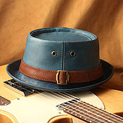 Аксессуары handmade. Livemaster - original item hats: Leather Porkpie Hat PPH-13. Handmade.