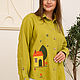 Linen Shirt Houses color - chartreuse. Shirts. NATALINI. Online shopping on My Livemaster.  Фото №2