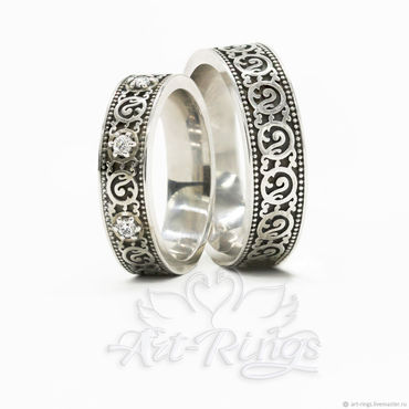 Картины и панно ручной работы. Ярмарка Мастеров - ручная работа Обручальные кольца парные Арт 545. Handmade.