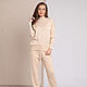 Beige women's suit with a high neck for the road, Suits, Moscow,  Фото №1
