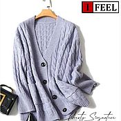 Одежда ручной работы. Ярмарка Мастеров - ручная работа Cardigan de punto grueso trenzas. Handmade.