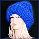 Шапка из мохера "Анна" электрик (шапка,шапки). Шапки. Ирина(shvilinka.knit). Ярмарка Мастеров.  Фото №4
