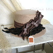 Валяный кепи-берет  " Венецианский мрамор"