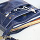 Leather women's bag (blue pull-up). Crossbody bag. J.P.-Handmade Designer Bags. My Livemaster. Фото №5