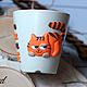 Кружка (чашка) с декором из полимерной глины с котом из Вконтакте, Кружки и чашки, Люберцы,  Фото №1