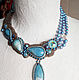 Necklace with larimar and violane. Necklace. ArtelL. My Livemaster. Фото №4