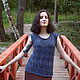 Топ из хлопка Dark blue. Топы. IRINA GRUDKINA Handmade Knitwear. Ярмарка Мастеров.  Фото №6