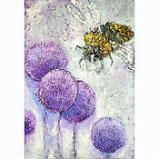 Картины и панно handmade. Livemaster - original item Bee painting with Texture Paste for Interior. Handmade.
