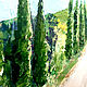 Painting Crimea 'Road with cypresses' oil. Pictures. Lana Zaitceva. My Livemaster. Фото №4