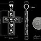 Кулон «Крест с черепами» из серебра 925 (Артикул 486). Крестик. AZ Jeweler (azjeweler). Ярмарка Мастеров.  Фото №5