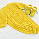 Knitted jumpsuit with booties. Merino 100%, Overall for children, Ekaterinburg,  Фото №1