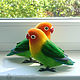Lovebirds parrots, interior composition of wool felted parrots. Felted Toy. Woolen Zoo. My Livemaster. Фото №5