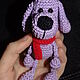 Knitted Dog-keychain. A dog in a scarf. Stuffed Toys. Knitted toys & Wood products. Online shopping on My Livemaster.  Фото №2